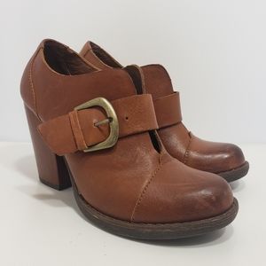 Korks by Kork-Ease Leather Tan Heeled Booties 6.5